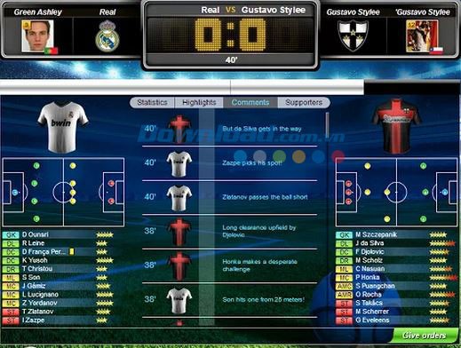 Bình luận cho cầu thủ ngay trong trận đấu