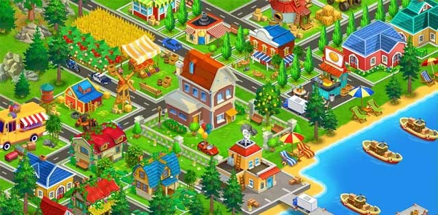 Xây dựng một nông trại và thị trấn lớn trong game mô phỏng Top Farm Frenzy for Android