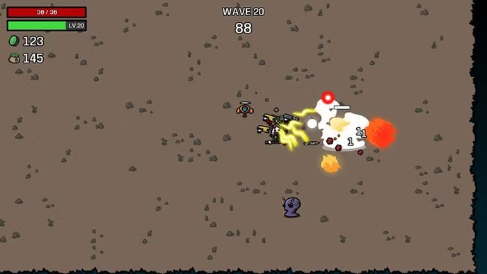 Game roguelike bắn súng đấu trường chống lại người ngoài hành tinh - Brotato