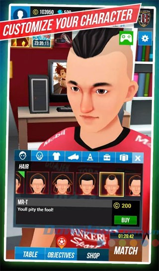 Tùy biến cầu thủ thoải mái