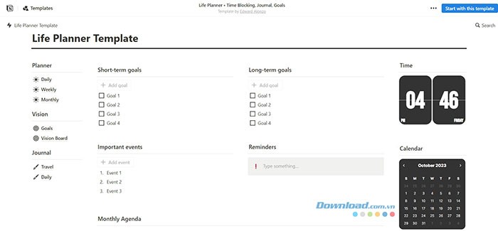 TOP Template Notion: Nâng Cao Hiệu Suất Làm Việc