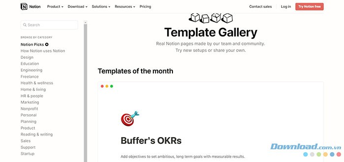 TOP Website Cung Cấp Template Notion Miễn Phí
