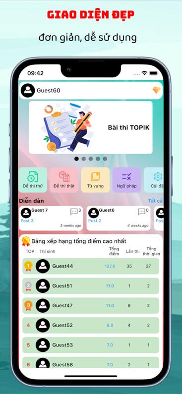 Giao diện đẹp mắt
