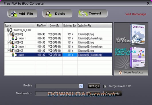 Topsevenreviews Free FLV to iPod Converter