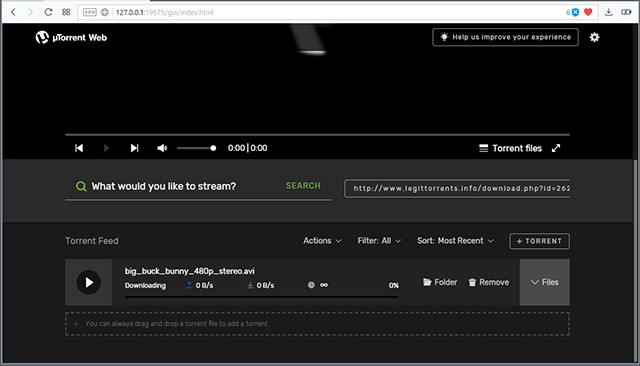 Giao diện uTorrent Web