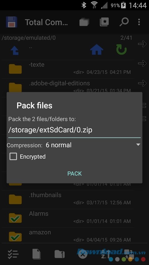 Giải nén file trong Total Commander