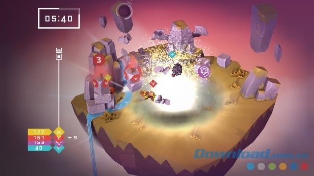 Tạo ra vụ nổ hoành tráng trong game vui miễn phí Totemori cho máy tính, Mac và Linux