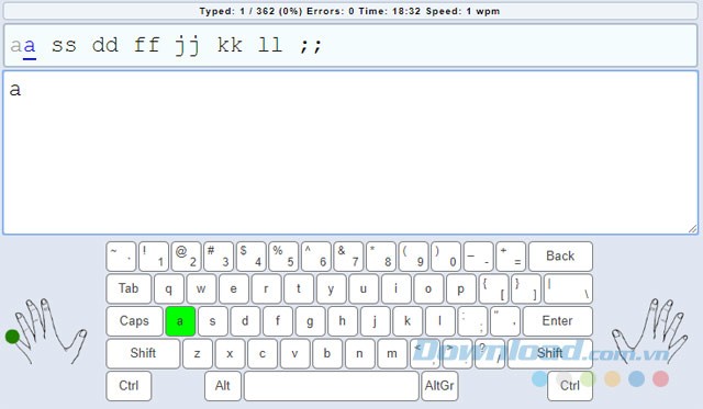 Luyện gõ Touch Typing Study