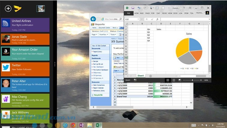 Tính năng Snap View giúp làm việc cùng ứng dụng khác
