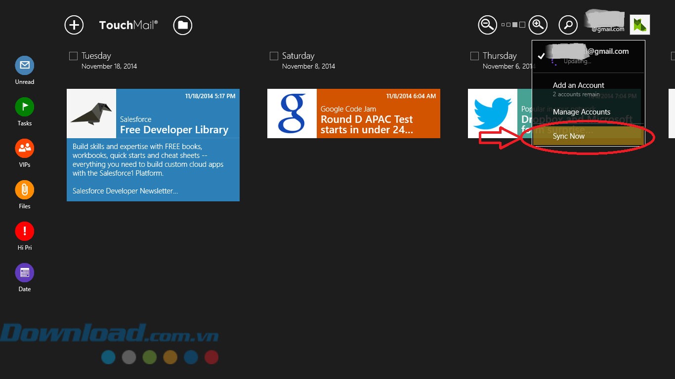 Thêm tối đa 3 tài khoản