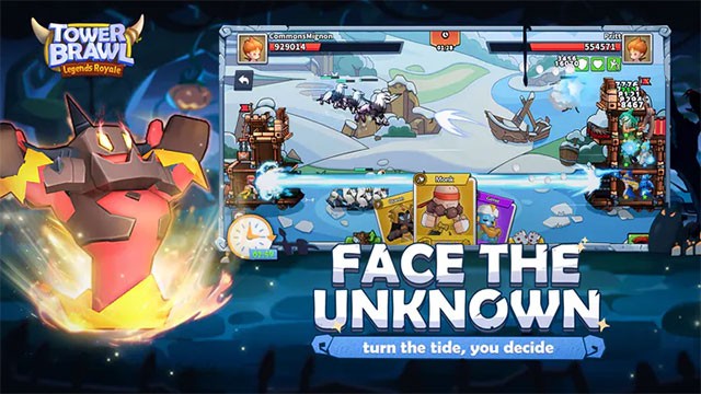 Chơi Tower Brawl và đối mặt với những kẻ thù chưa từng biết đến, quyết định của bạn sẽ xoay chuyển tình thế trận chiến