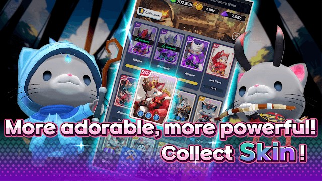 Thu thập skin và mang đến kỹ năng mới cho mèo