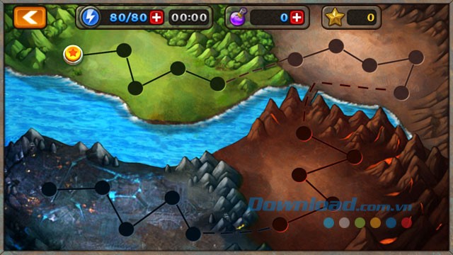 Tiến độ chơi trong game Tower Defense: Galaxy TD