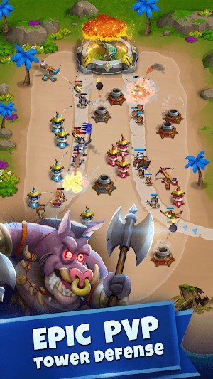 Tower Rush là game phòng thủ tháp PvP hoành tráng