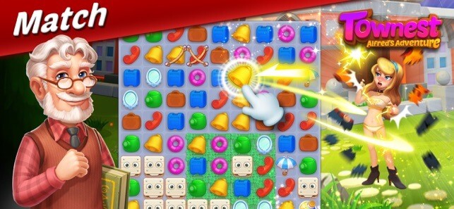 Giải đố match-3 trong Townest cho iOS