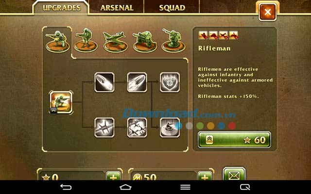 Hệ thống nâng cấp trong Toy Defense 2