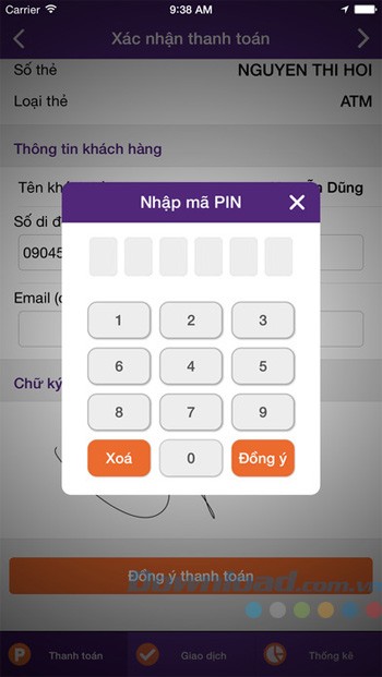 Nhập mã pin