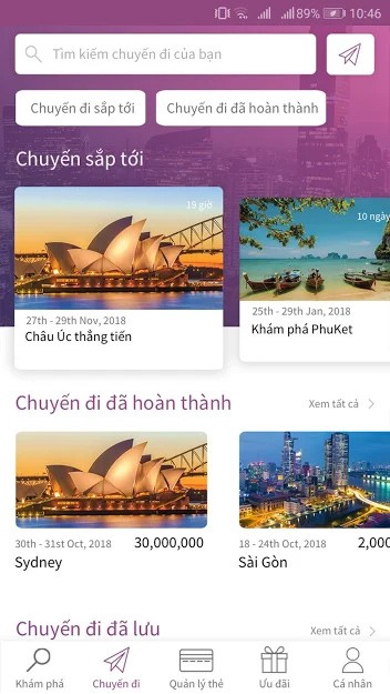 Lên kế hoạch cho các chuyến đi