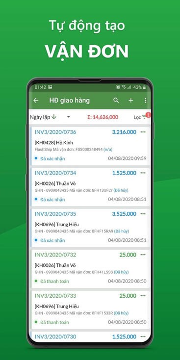 Tự động tạo vận đơn