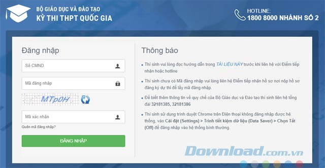 Tra cứu điểm thi THPT Quốc gia 2019