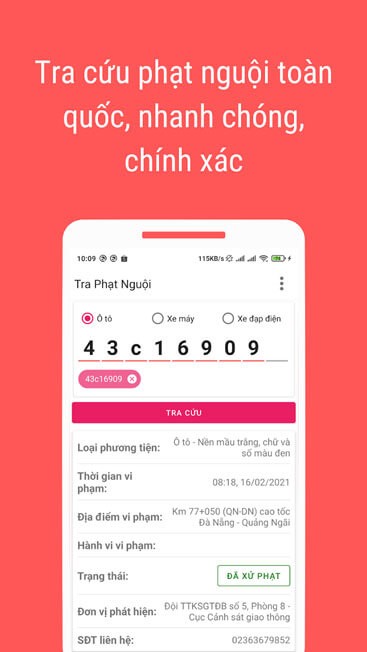 Tra cứu phạt nguội nhanh chóng