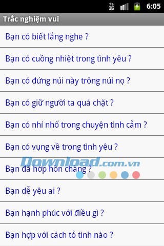 Trắc nghiệm tình cảm for Android