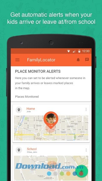 Nhận cảnh báo với Family Locator & Kids Tracker