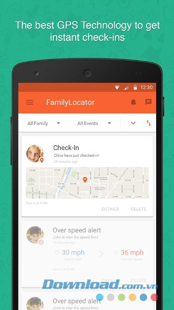 Dễ dàng check-in với Family Locator & Kids Tracker
