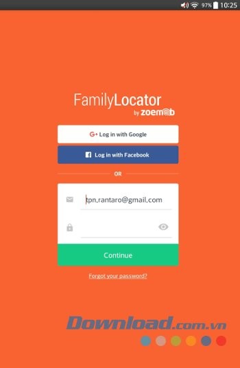 Màn hình đăng nhập của Family Locator & Kids Tracker
