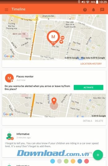 Giao diện chính của ứng dụng Family Locator & Kids Tracker