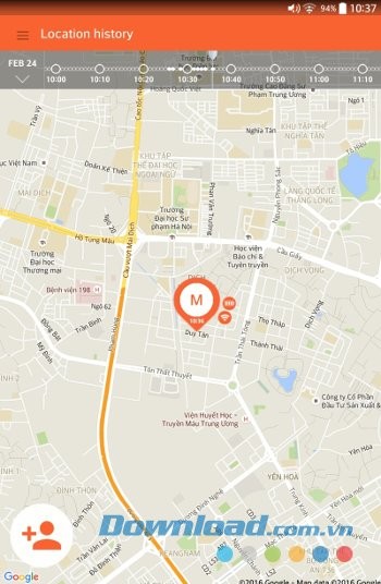 Tính năng Location History của Family Locator & Kids Tracker