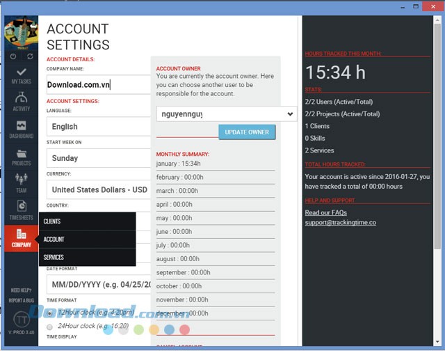 Thông tin chi tiết về tài khoản