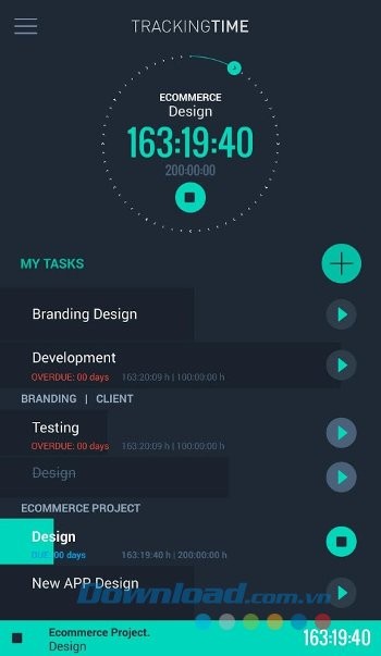 Kiểm soát thời gian thực hiện với TrackingTime