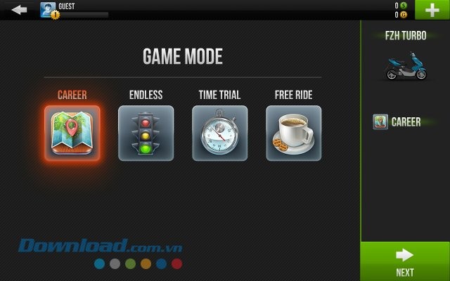 Chế độ chơi trong game Traffic Rider