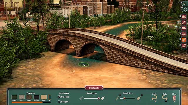 Sắp xếp các tòa nhà, xe lửa, đường ray,... để tạo ra một thế giới đường sắt sống động