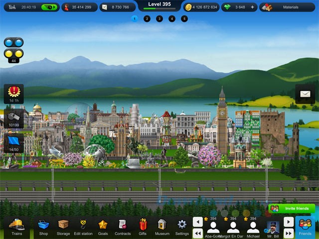 Giao diện chính của game TrainStation