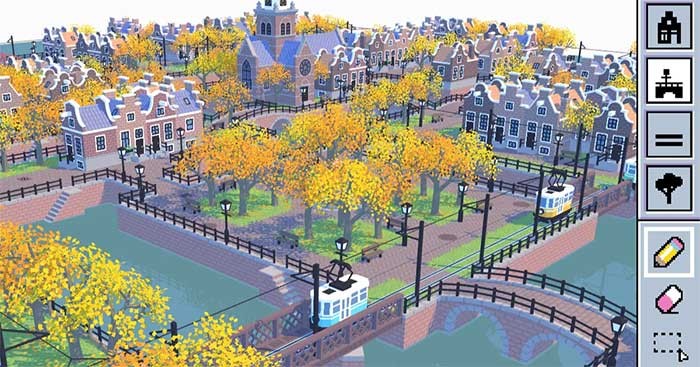 Tramstertram là game xây dựng thị trấn online giống Townscaper