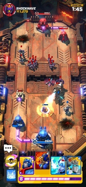 Tập hợp đội người máy biến hình của bạn để chiến đấu trong đấu trường game Transformers Tactical Arena