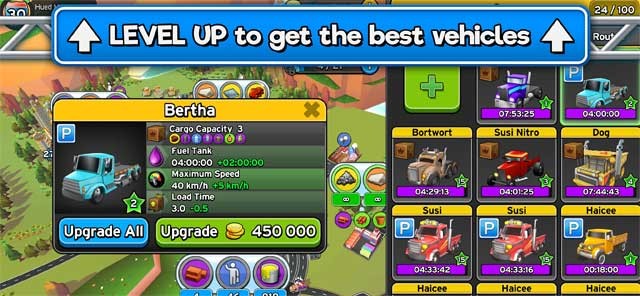 Nâng cấp để sở hữu những cỗ xe vận chuyển tốt nhất trong Transit King Tycoon