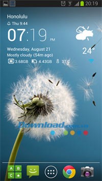 Transparent clock & world weather for Android