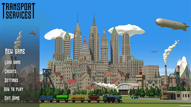 Giao diện chính của game mô phỏng xây thành phố Transport Services