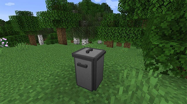 Trash Mod bổ sung thùng rác đơn giản vào game Minecraft