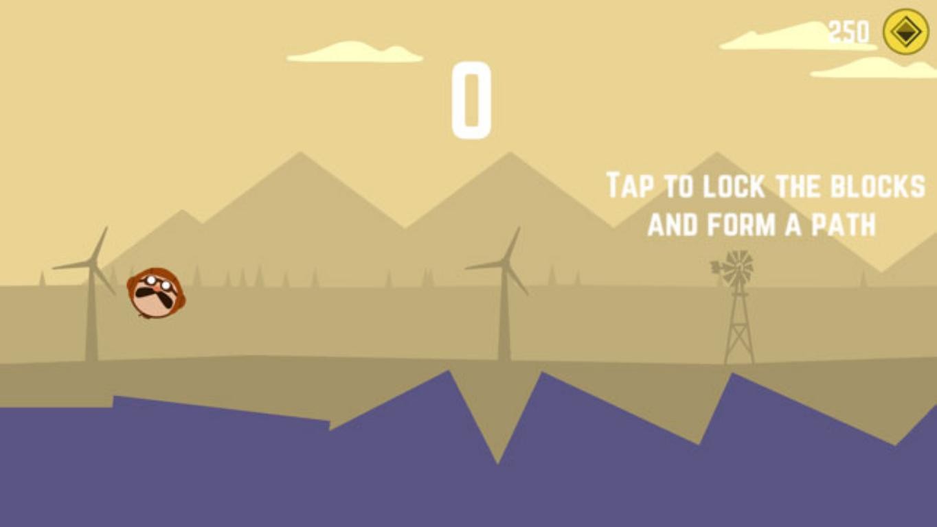 Chạm màn hình để khóa khối trong game Traverse - Block Bouncer