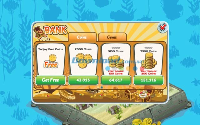 Kho tiền trong Treasure Diving