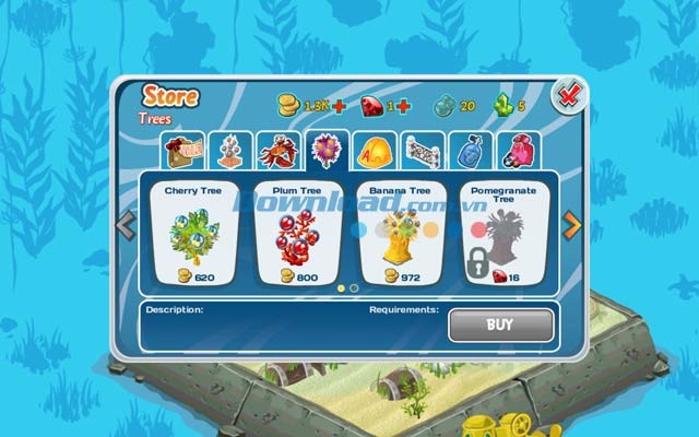 Hệ thống cửa hàng trong Treasure Diving