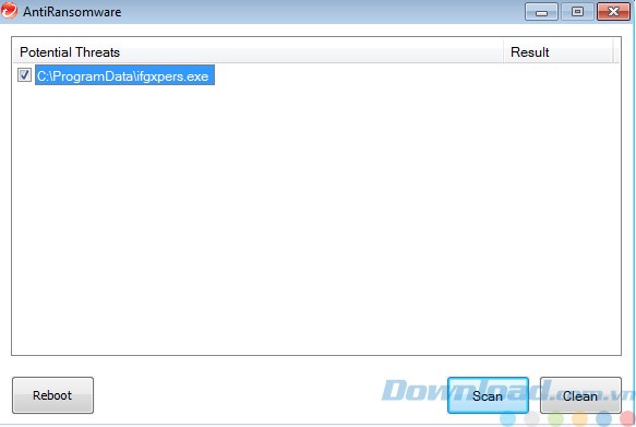 Giao diện của Trend Micro Anti-Ransomware Tool