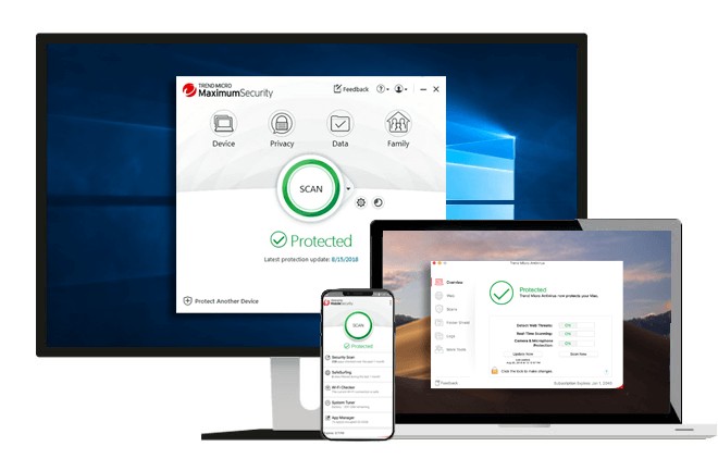 Giao diện Trend Micro Maximum Security 2019