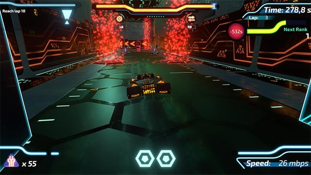 Đua xe bất tận trong không gian mạng được tạo ngẫu nhiên theo tiến độ chơi