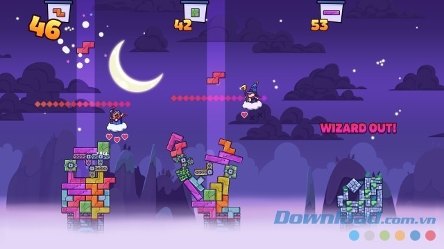 Giao diện chính của game Tricky Towers lấy cảm hứng từ game xếp hình cổ điển