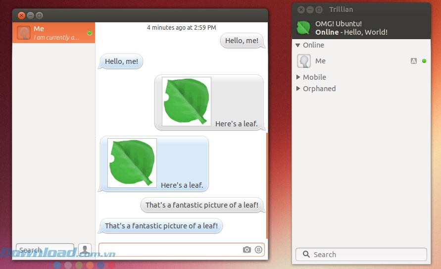 Giao diện phần mềm chat Trillian